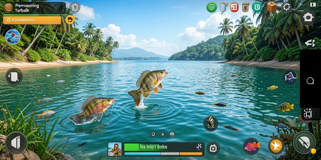 Screenshot menunjukkan pengalaman memancing yang menakjubkan dan realistis.
