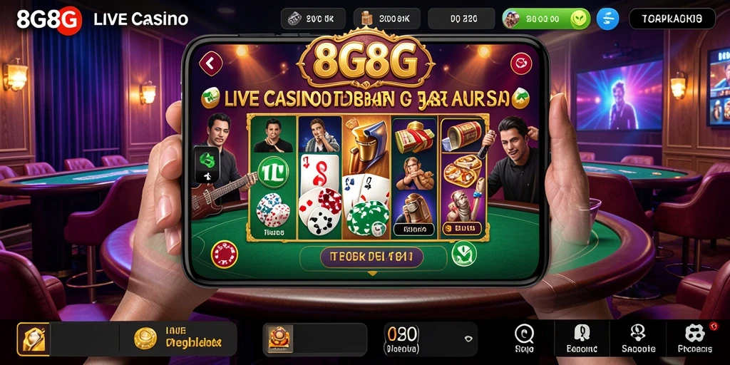 Tampilan gameplay Live Casino yang mendebarkan dan interaktif.