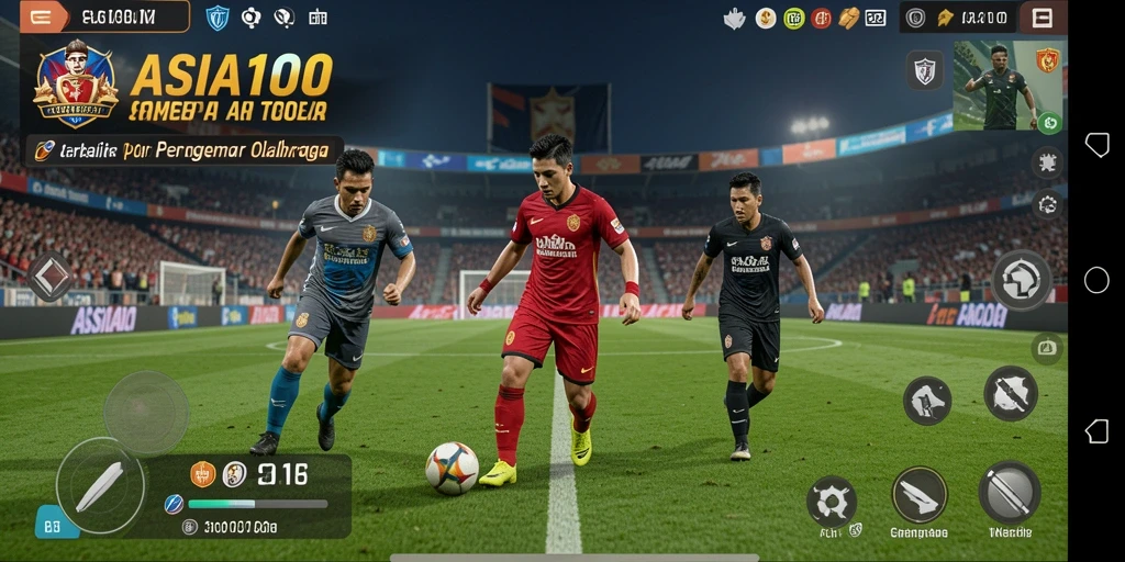 Tampilan gameplay ASIA100 yang menampilkan aksi seru di lapangan.