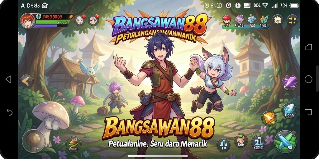 Screenshot BANGSAWAN88 menampilkan gameplay yang penuh aksi dan karakter anime yang menarik.