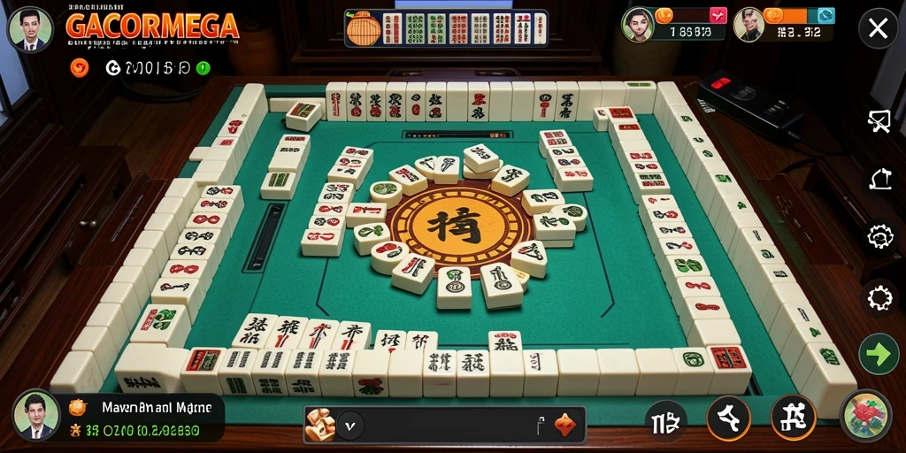 Tampilan gameplay GACORMEGA menampilkan aksi thrilling Mahjong.