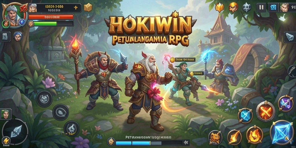 Tampilan gameplay HOKIWIN yang menakjubkan dalam petualangan RPG.