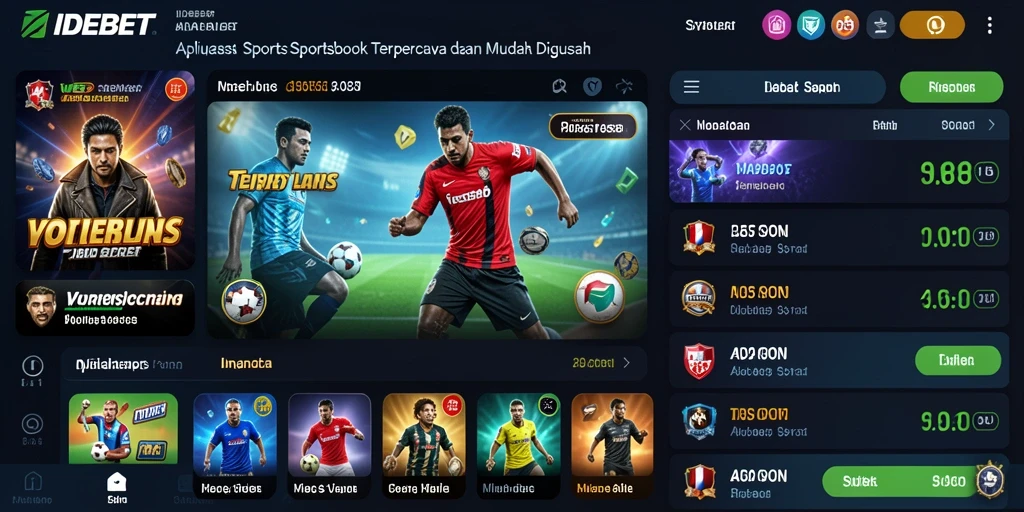 Screenshot menunjukkan tampilan antarmuka Sportsbook IDEBET yang intuitif.