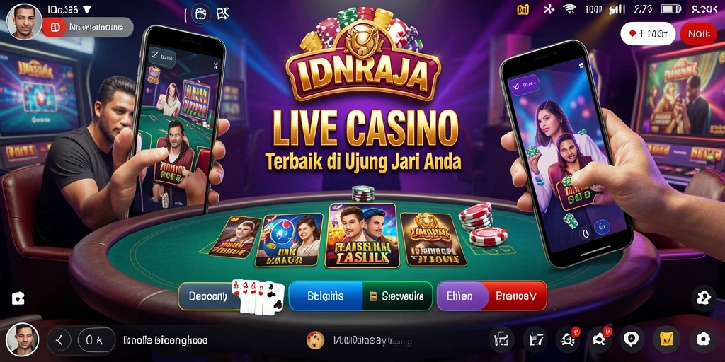 Tampilan gameplay Live Casino IDNRAJA yang menarik dan interaktif.