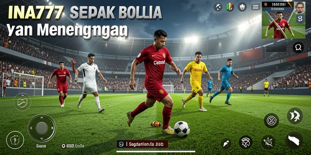 Screenshot utama INA777 menampilkan pertandingan sepak bola yang seru dan mendebarkan.
