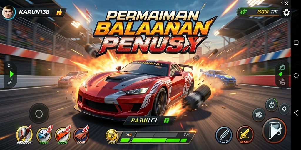 Gameplay mendebarkan dalam balapan mobil di KARUN138.