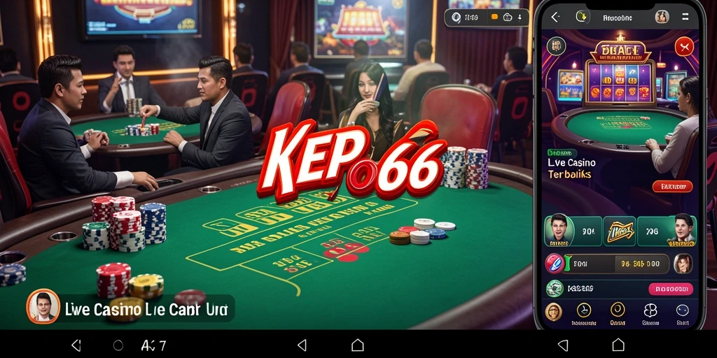 Screenshot gameplay KEPO66 yang menampilkan dealer profesional dan interaksi langsung.
