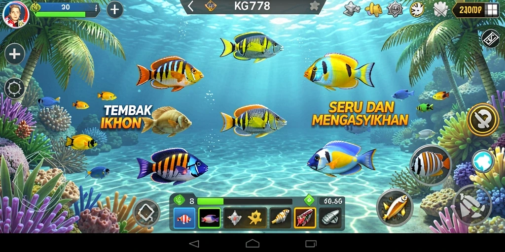 Tampilan menarik dari gameplay Tembak Ikan KG778.