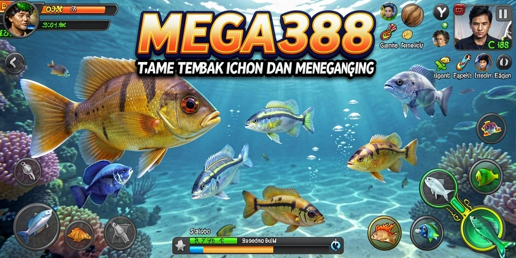 Gameplay seru MEGA388 saat menembak ikan yang menghibur.