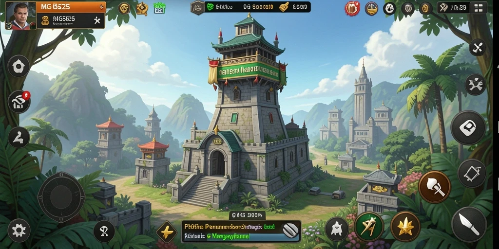 Tangkapan layar MG525 menunjukkan aksi permainan Tower Defense yang menegangkan.
