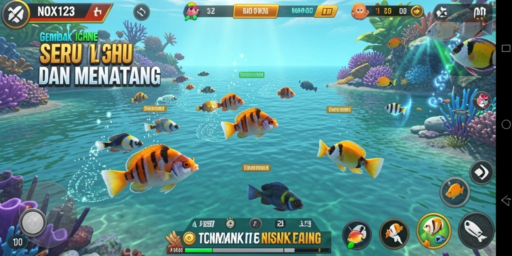 Tampilkan aksi seru gameplay Tembak Ikan di NOX123.