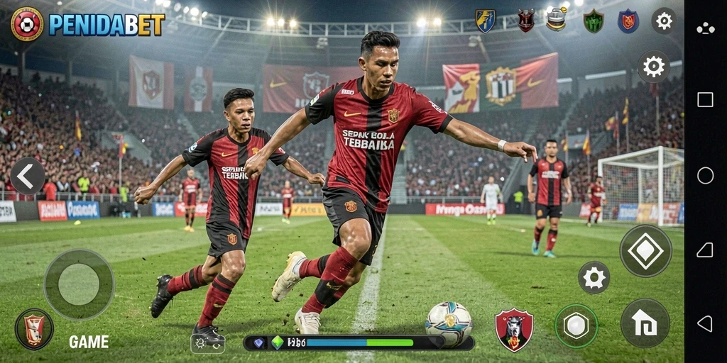 Tampilan menarik dari gameplay sepak bola dalam PENIDABET.