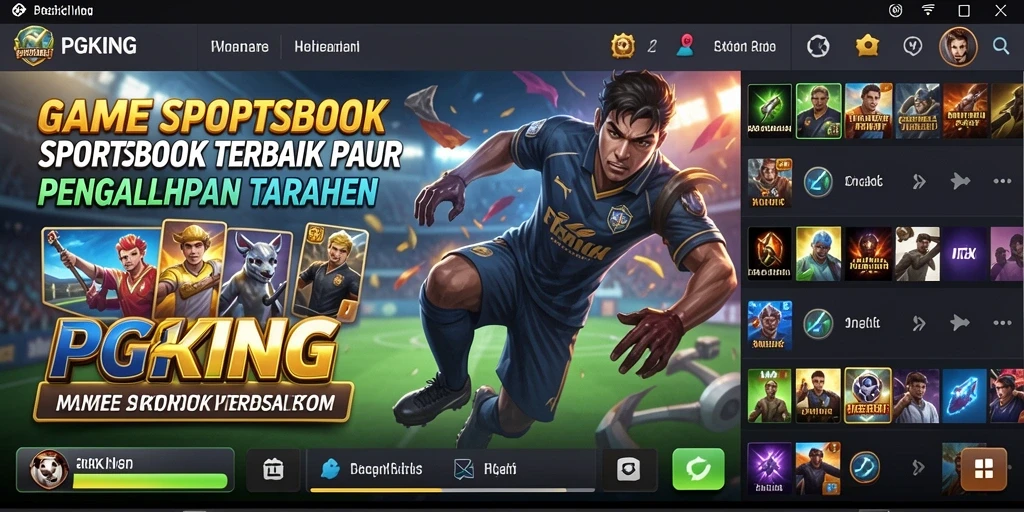 Tampilan gameplay PGKING dengan fitur Sportsbook yang menarik.