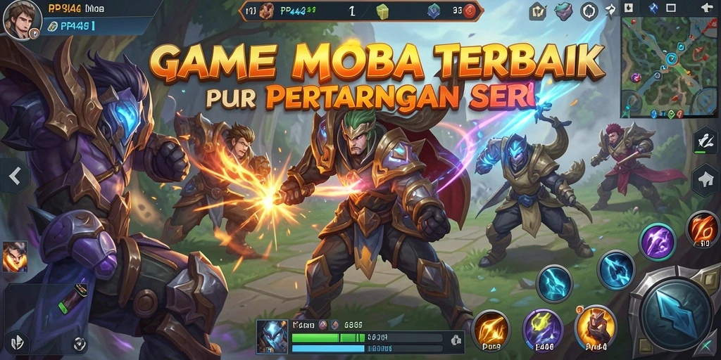 Gameplay seru di PP444 dengan aksi MOBA yang mendebarkan.
