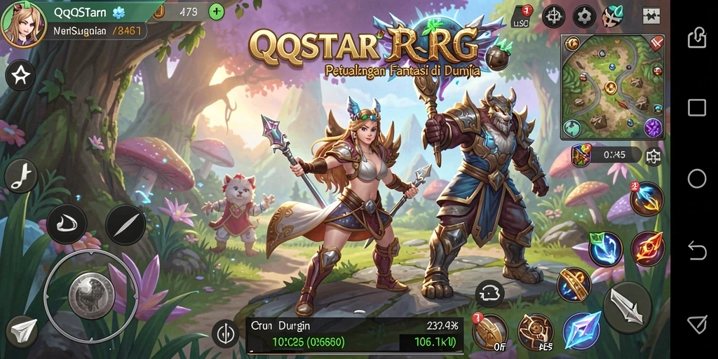 Menampilkan aksi seru dalam pertarungan RPG di QQSTAR.