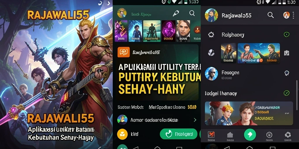 Tampilan utama RAJAWALI55 dengan fitur-fitur Utility yang menarik.