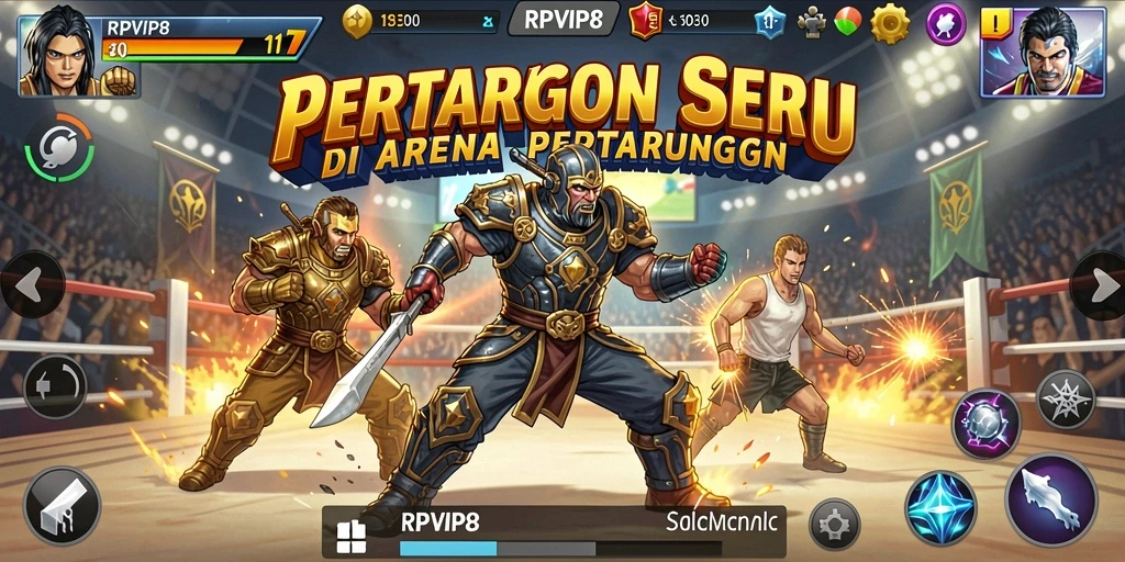 Tangkapan layar RPVIP8 menampilkan aksi pertarungan yang menegangkan.