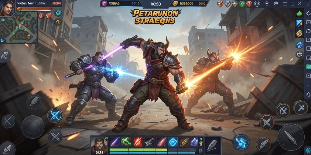 Tampilan seru gameplay MOBA RR666 saat pertarungan epik.