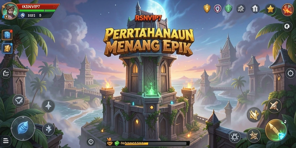 Tampilan gameplay menara pertahanan yang mendebarkan di RSNVIP7.